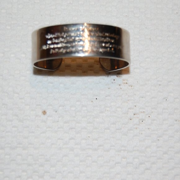 Silver Tone Prayer of Jabez Cuff Bracelet 6" - Picture 5 of 11